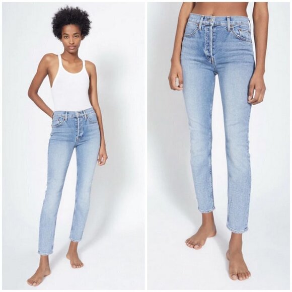 ๐RE/DONE๐ Comfort Stretch High Rise Ankle Crop Jeans ~ Mid 90s 27 NWT - Picture 10 of 17
